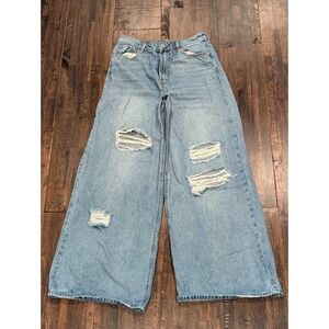 Almost Famous Y2K Baggy Wide Leg Jeans Size 7 29x31 High Rise 90s BG1X-18A